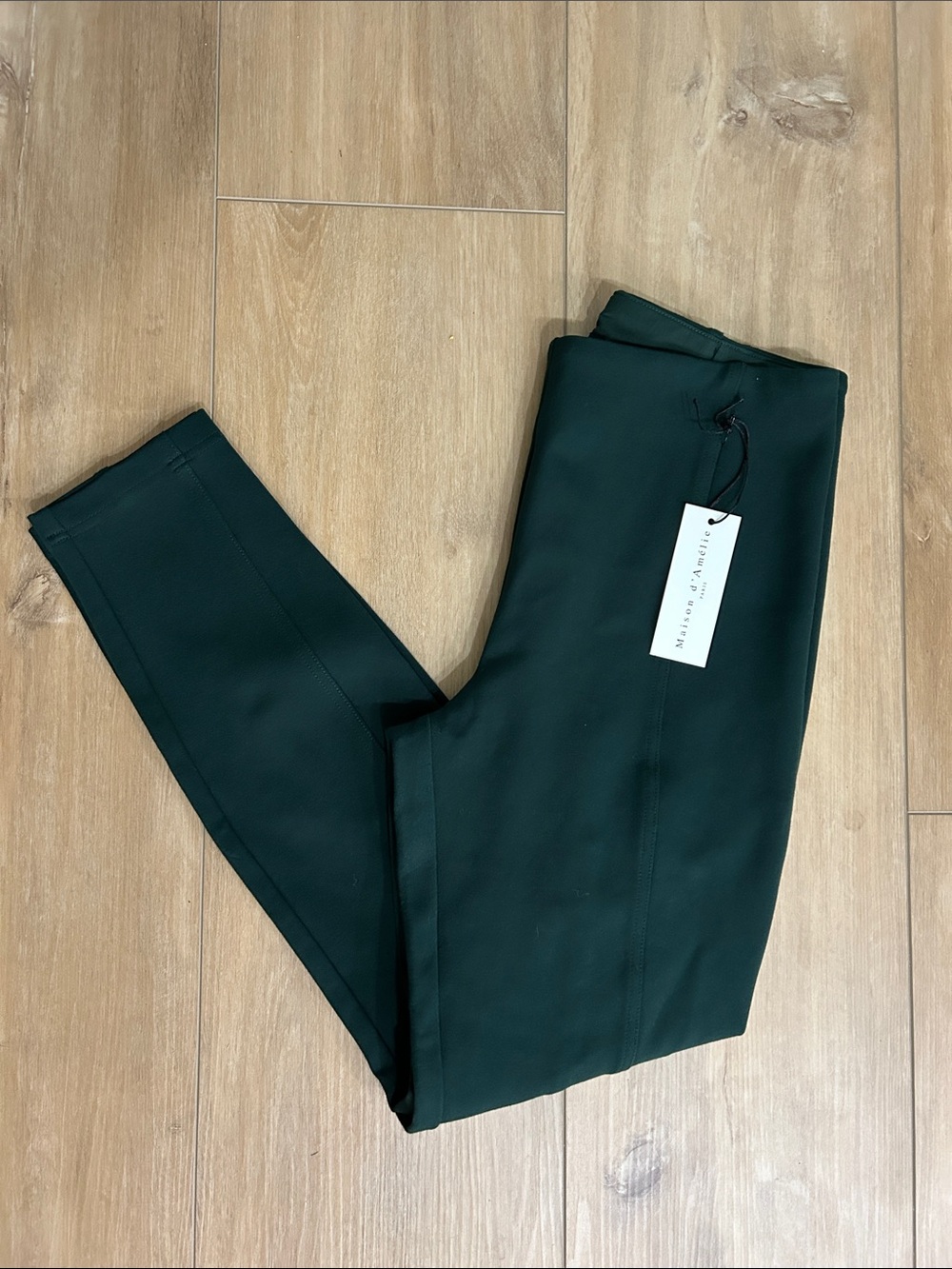 NWT - MAISON D’ AMÉLIE Ponte Pants in Forest Green - Picture 4 of 9